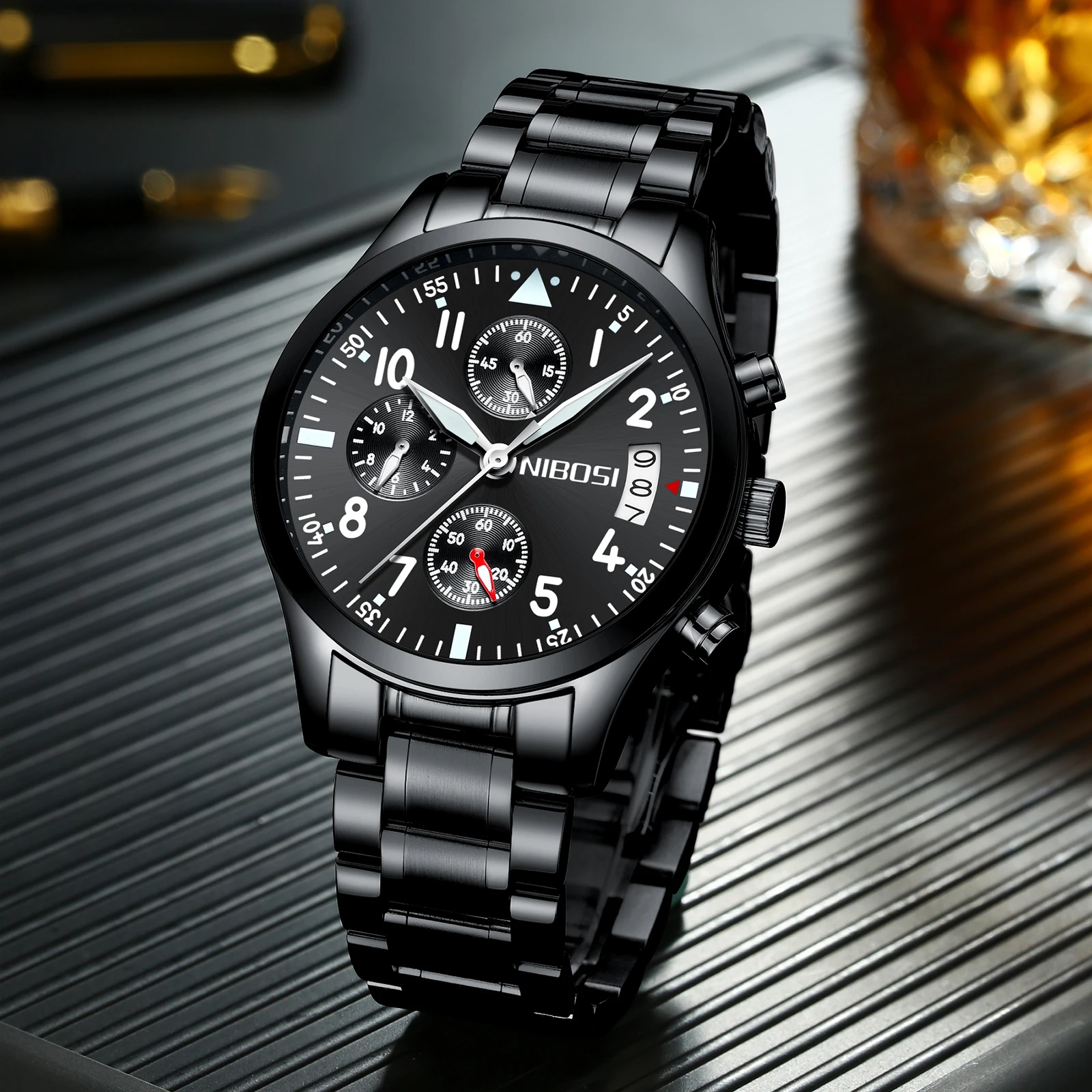 Orologio Da Uomo NIBOSI Stile Business - Quarzo Analogico, Cassa In Acciaio, Cinturino In Metallo, Datario, Impermeabile 3 ATM - 3