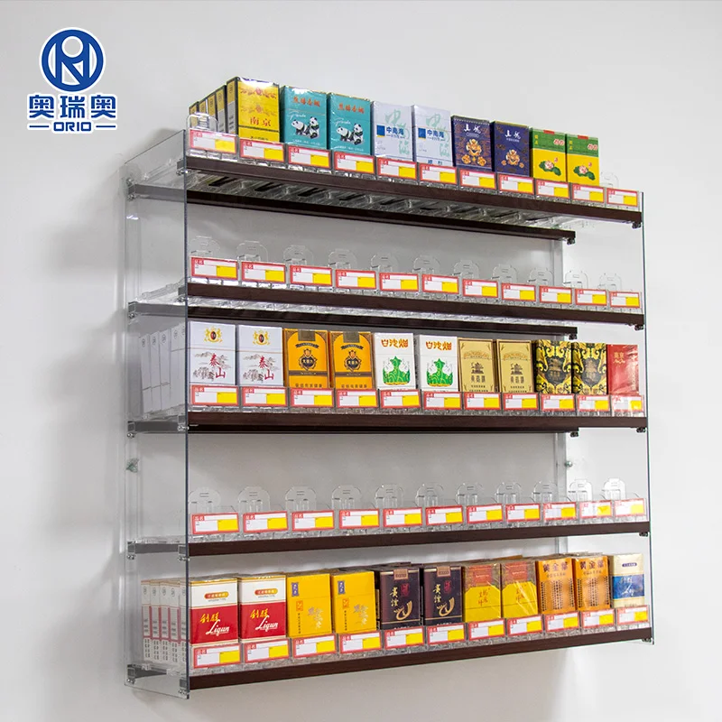 wall mounted cigarette dispenser Custom Wall Mounted Cigarette Dispenser Display Pusher Convenience Store  Smoke Shop Cigarette Display Rack with Pushers