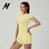 Yellow Short-sleeved short-pants set