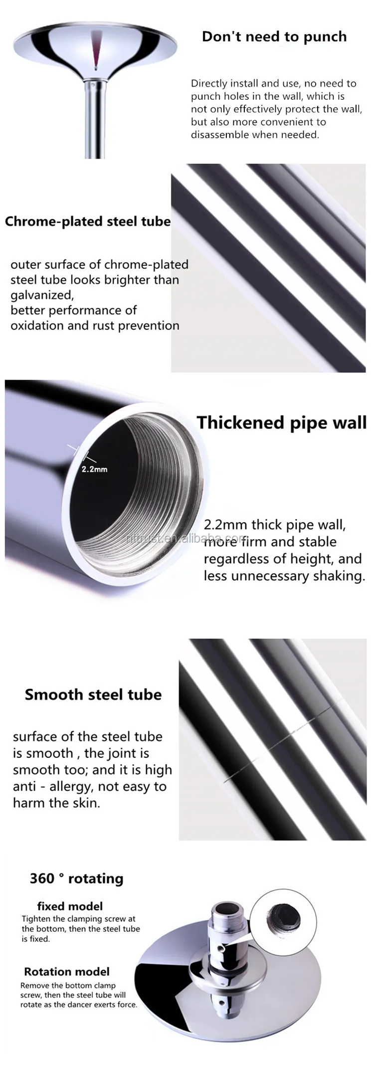 
Портативная танцевальная штанга Из Нержавеющей Стали, 45 мм 