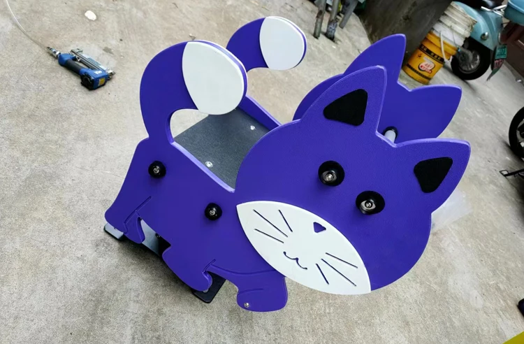 PE Board Custom Animal Style Children's Spring Rocking Horse Theme Park Amusement Facilities Toddler Trojan Horse Toys