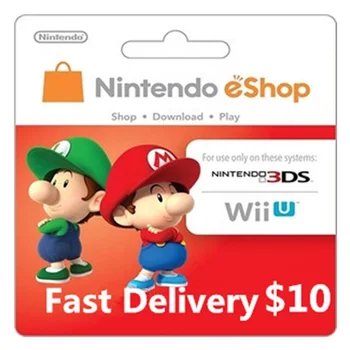 Cartão Nintendo 3ds Wii U Switch Eshop $60 (50$+10$) Usa