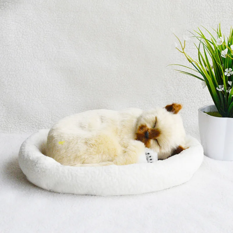Factory Directly Sale Simulation Fur Customized Stuffed&plush Toys Animal  Special Birthday Gifts Sleeping Breathing Purring Cat
