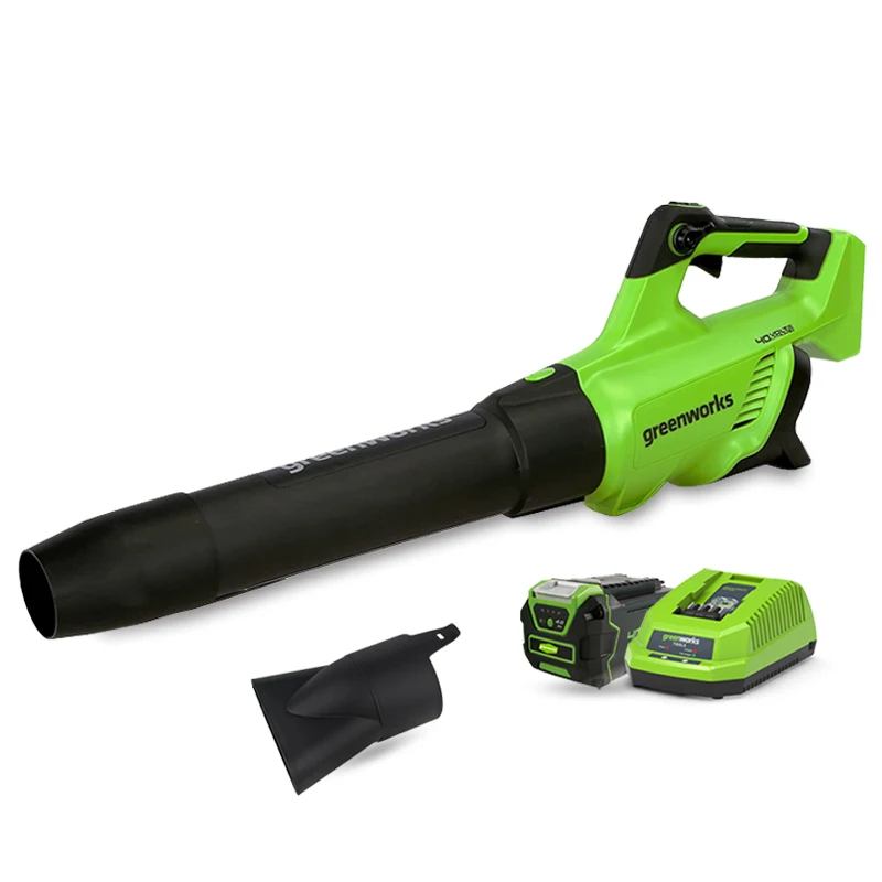 Greenworks Brushless Leaf Blower 40V Axial Sweeper Speed Control 500 CFM 120 MPH Turbo Function With 4Ah Battery And Charger_voghion.com