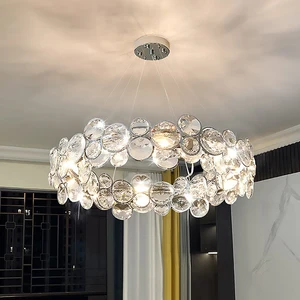 Modern Luxury LED Crystal Ceiling Light Energy-Saving Indoor Pendant Chandelier for Bedroom Living Room Decor