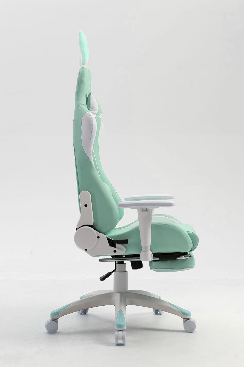 Embroidery Pastel Gaming Chair Footrest Reclining Backrest Armrest