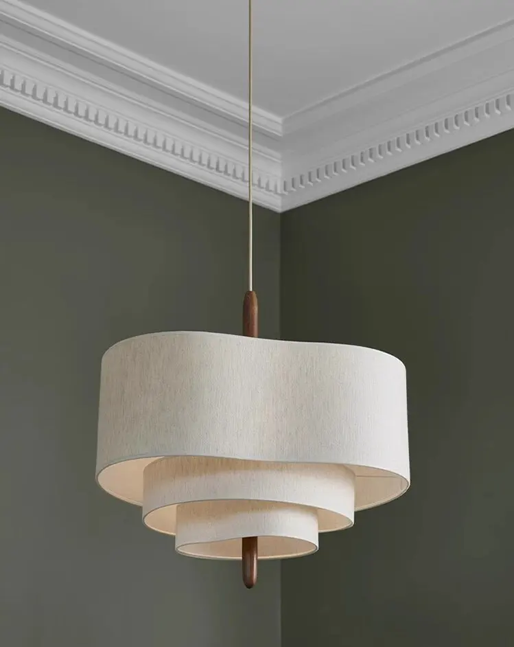 Living Room Restaurant Kitchen Dining Chandelier Led E27 Vintage Kitchen Ceiling Fabric Wabi Sabi Pendant Light