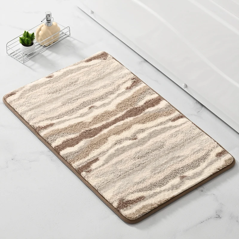 Wholesale Household Non-Slip Bathroom Doorway Foot Mat Comfortable Soft Absorbent Moom Velvet Bathroom Rug Mats