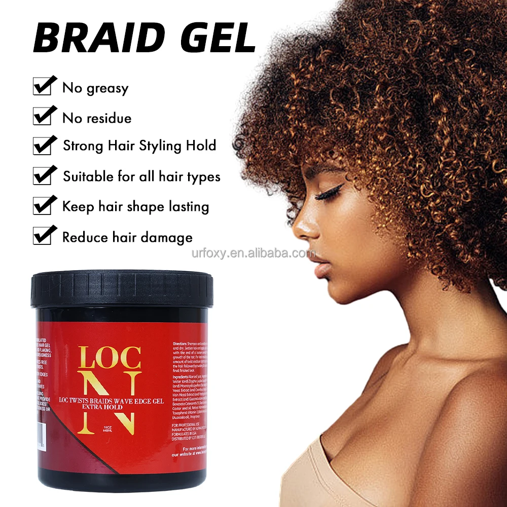 Private Label Braiding Gel Extra Hold Strong Hold Loc Gel Wholesale Edge Control Styling Braid Gel