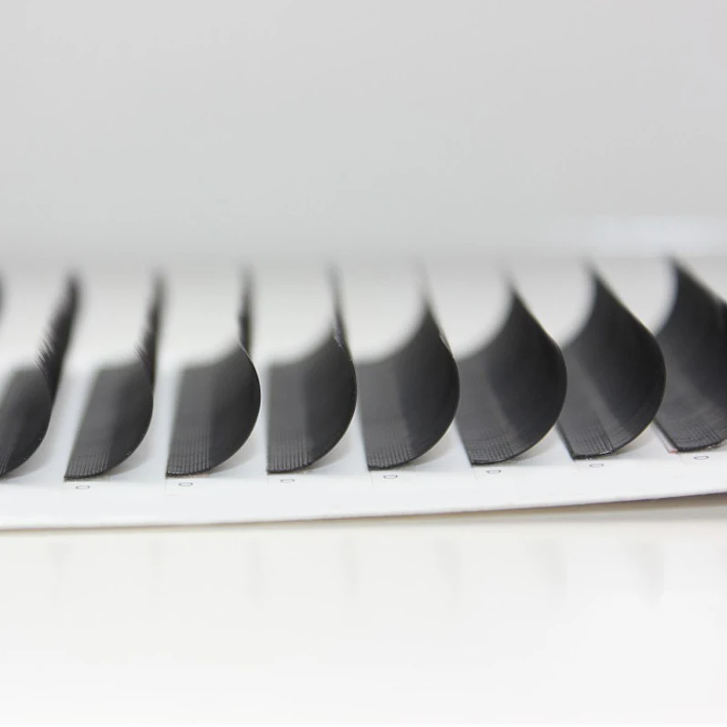 Оптовая продажа лазерных желобчатых ресниц макияж Индивидуальные Накладные ресницы корейский Pbt OEM ODM натуральный черный очень мягкий и легкий толстый