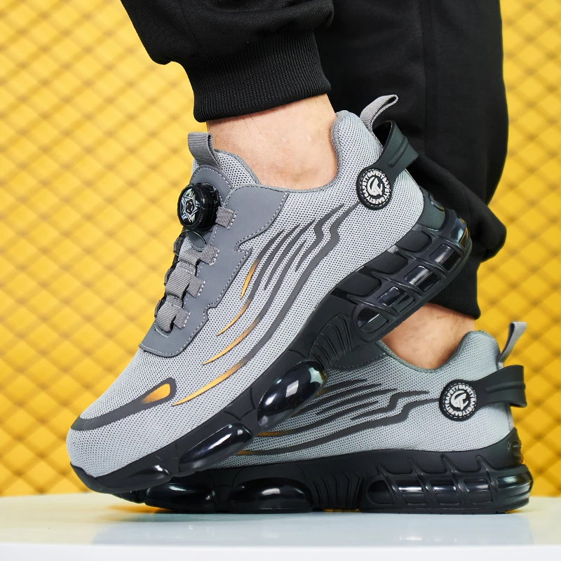 ZG918 Safety Shoes Factory  Dial Fastener Safety Shoes Men,  Black Twist Dial Lock  Safety Sneaker
