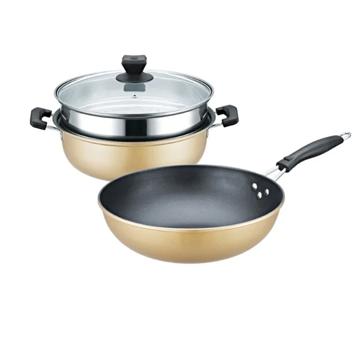 BESCO Aluminum Nonstick Cookware Set Aluminum Pot  Appearance Fry Pan Non Stick Cooker