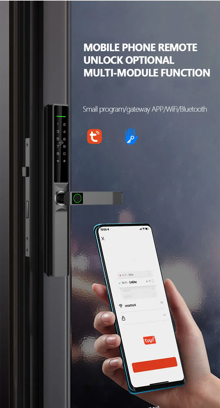 Doorplus Waterproof Tuya Smart Lock APP Aluminium Smart Password Card ...