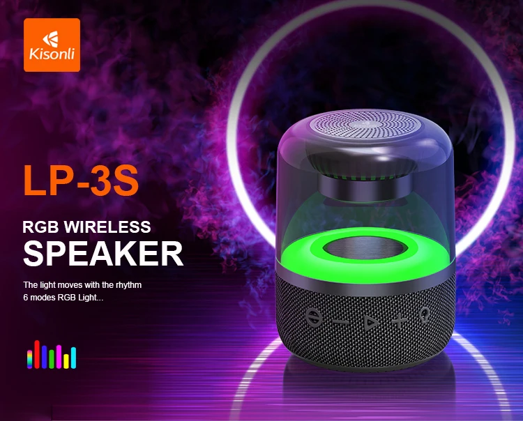 Kisonli LP-3S wireless speaker mini dj sound box speaker 2022 rgb blue tooth speaker for sale