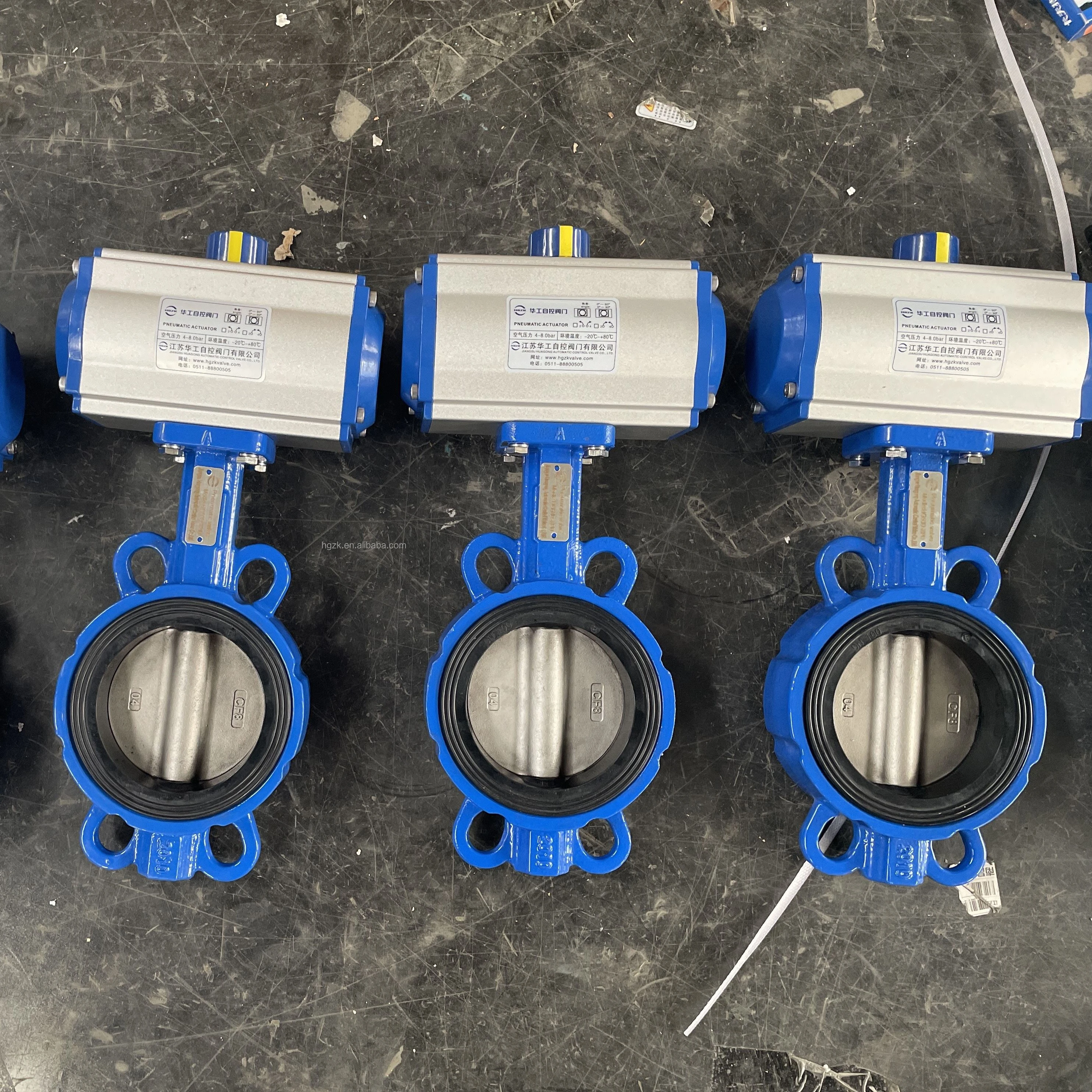 Пневматический пневматический клапан-бабочка с пневматическим приводом PN16 PN10 EPDM