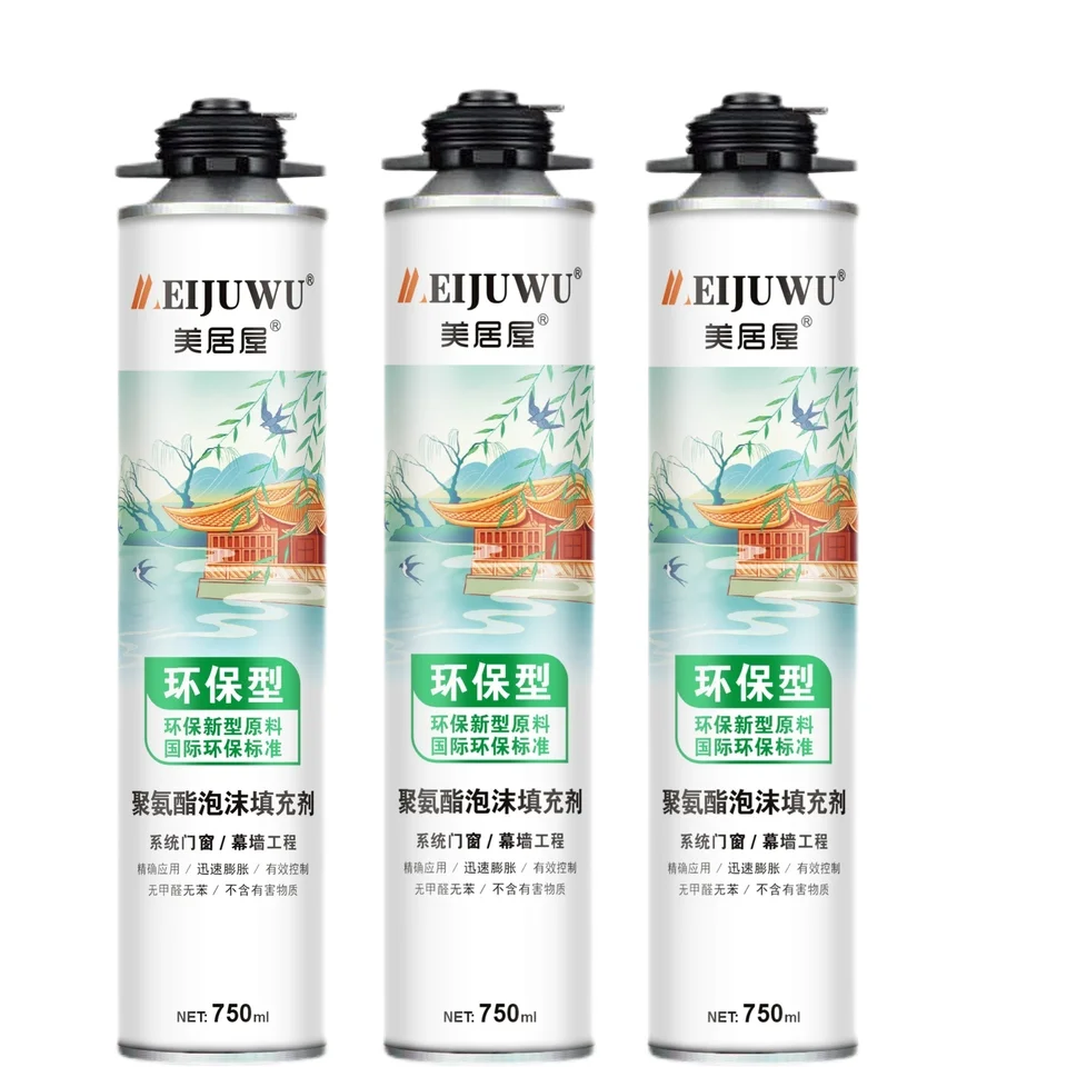 750ml Polyurethane Liquid Construction Expansion Foam Economical Price for Installation Woodworking and Packing Work