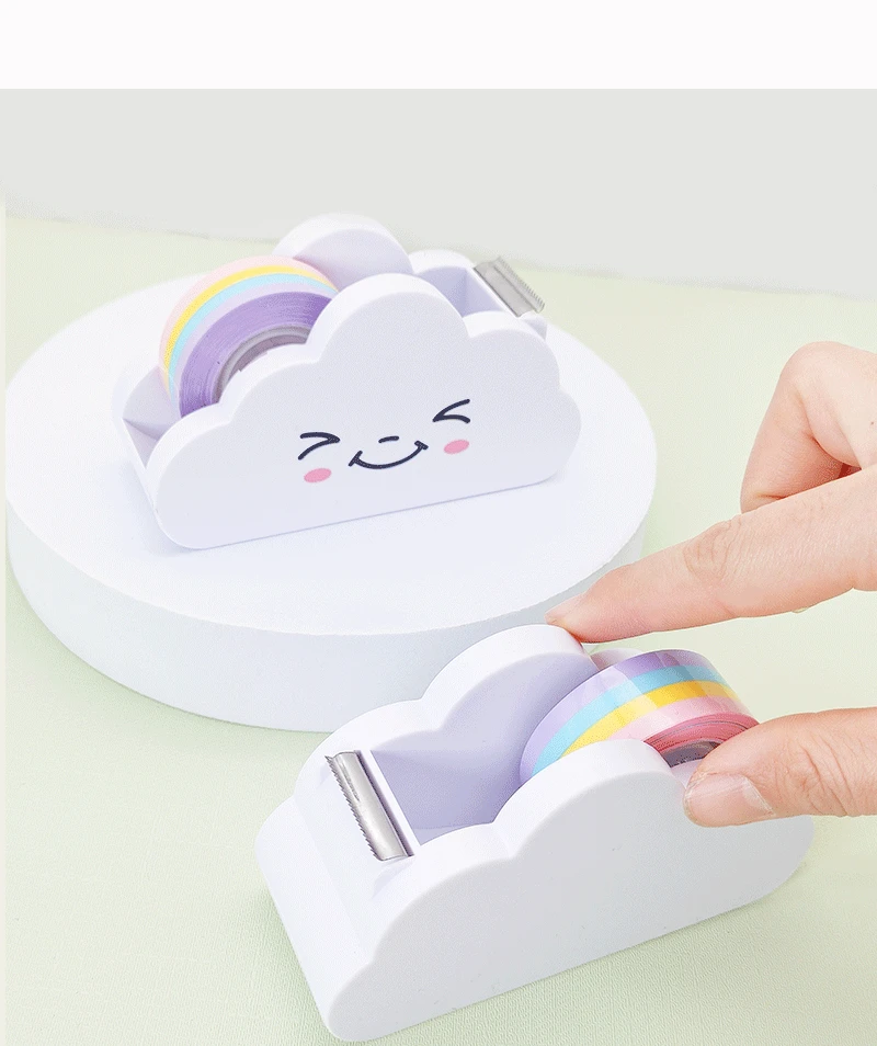 Cute Rainbow Tape Cloud Cutting Machine Creative Student Handbook ...