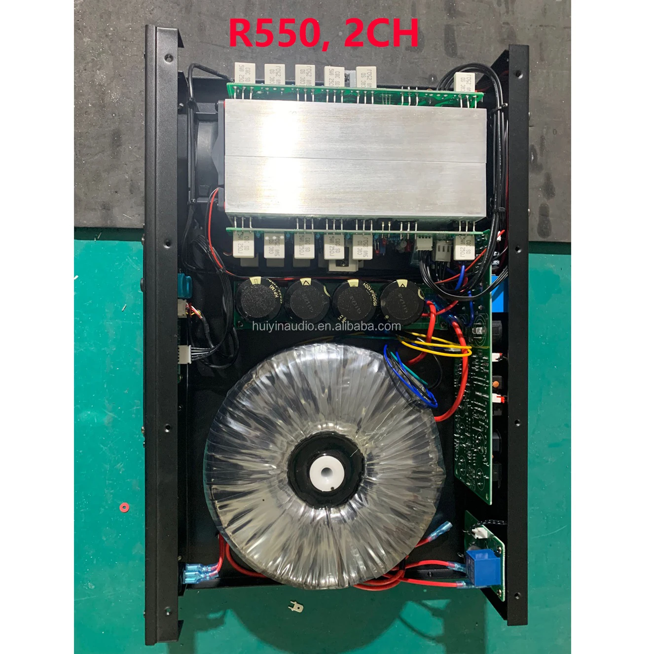 Professional 2-Channel 600W Power Amplifier R550 Steel Shell 4 Ohm Portable & Durable with Ethernet/USB/HDMI for Disco Systems