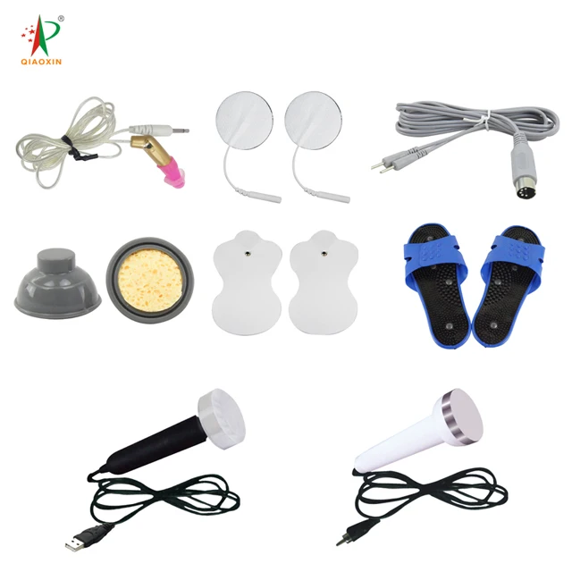 EMS Digital Therapy Machine Kit Silver Fiber Conductive Massage Gloves for Body Use Tens Unit for Pain Relief Muscle Recovery