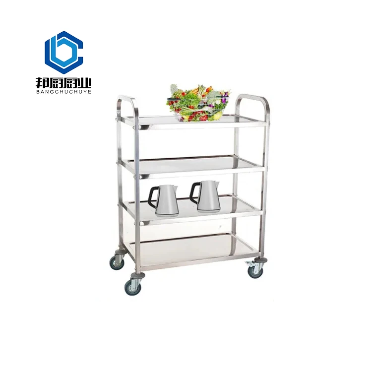 Best Quality 4-Tier Stainless Steel Trolley Prices Kitchen Trolley Platform Steel Trolley