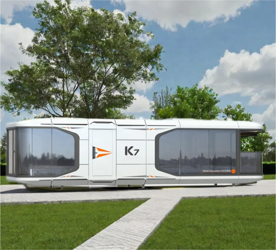 Luxury Modern Prefab House Convenient Space Capsule Cabin Mobile Homestay Tourism Container Prefab House Hotel Made Steel Glass