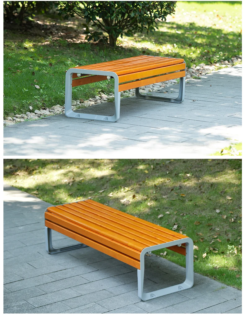 High quality modern professional long Anticorrosive wood composite park garden patio outdoor bench manufacture