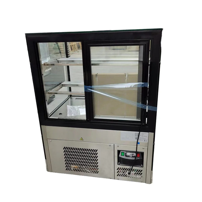 商業用ステンレススチールケーキショーケース冷蔵庫 2ドアタイプ