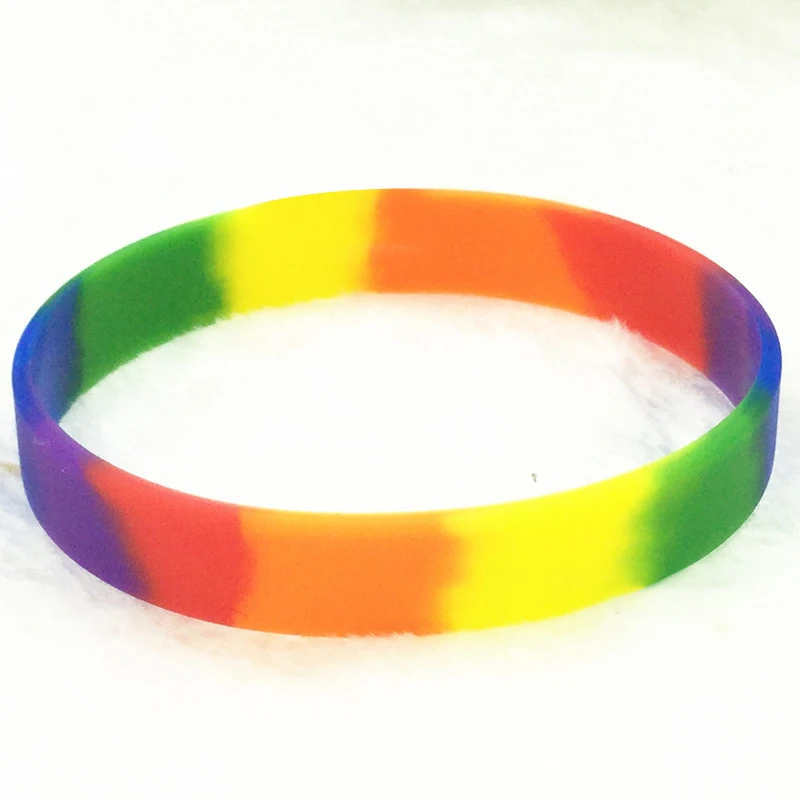 Pride Rainbow 6 Layer Color Lgbtq Gay Lesbian Silicone Bracelet Love Is Love Sport Wristband 9105