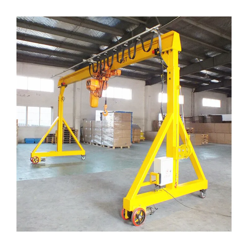 Mini Small Electric Mobile Gantry Crane 1 2 3 5 10 Ton Workshop Portal ...