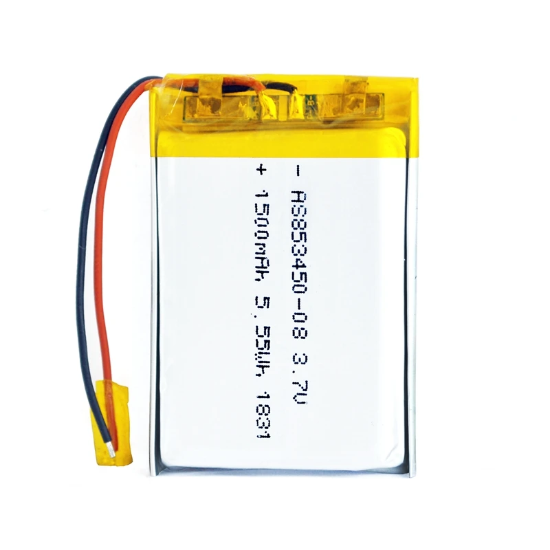 UL1642 KC  Lipo 853450 Rechargeable Lithium ion Polymer Battery  3.7V 1500mAh with PCB