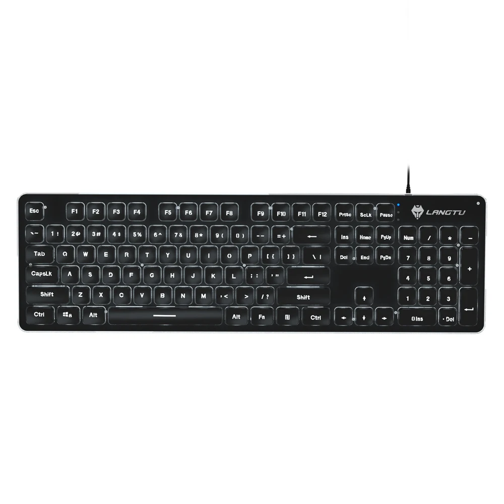 Silent LED Light Wired USB Keyboards 104 Keys Ergonomic Design Gaming Keyboard Game Custom Keyboard for Computer Laptop
