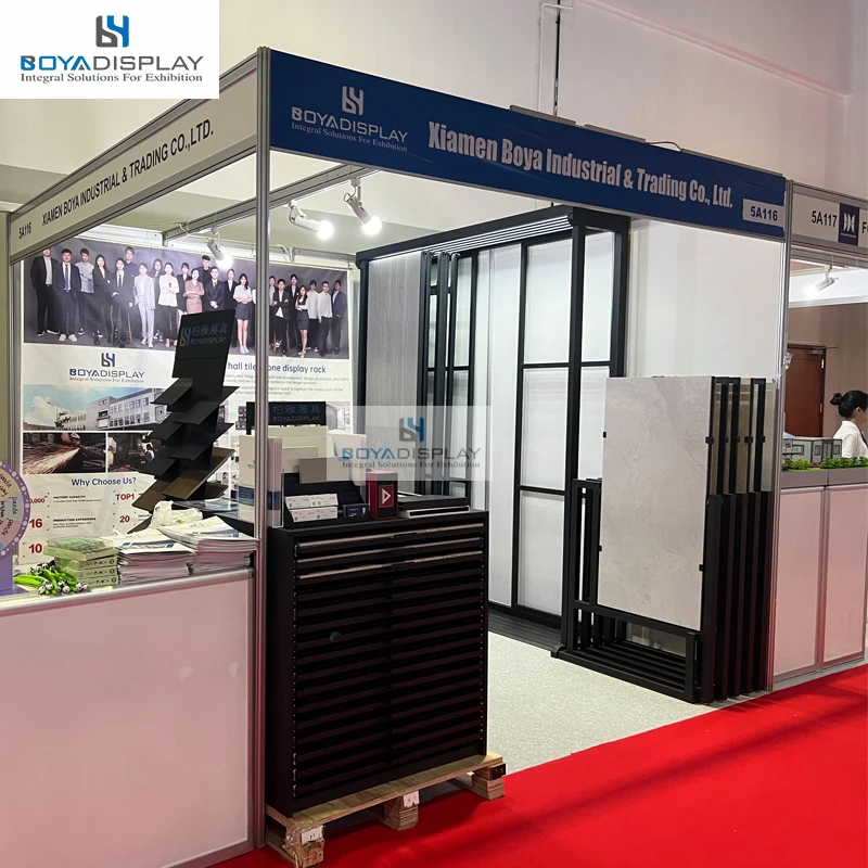 Customize Building Materials Exhibition Display Stands Showroom Solution Display Rack for Natural Stone Marble Granite