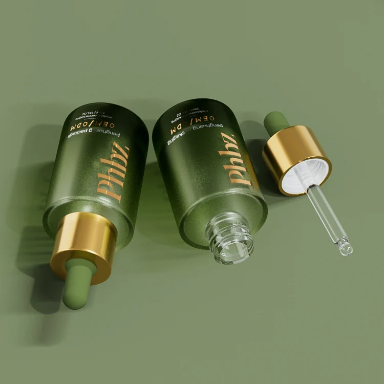 Luxury Translucency Skincare Packaging Set Colour Press Dropper Hair