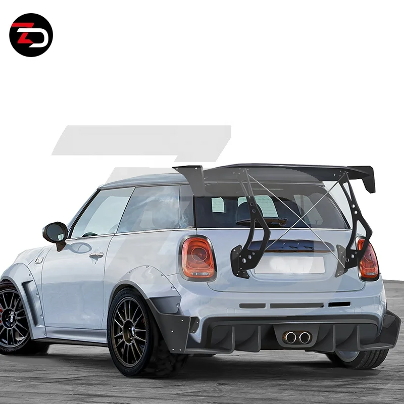 ZD Design Wide Style Body Kit with Fender Brow Front Chin Rear Bumper Wing Side Skirt Lips for MINI Cooper JCW F56 High Quality