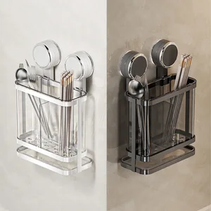 Home Kitchen Storage Chopstick Rack Storage Rack with Suction Cup Chopstick Barrel Storage Box Chopstick Cage Organizer