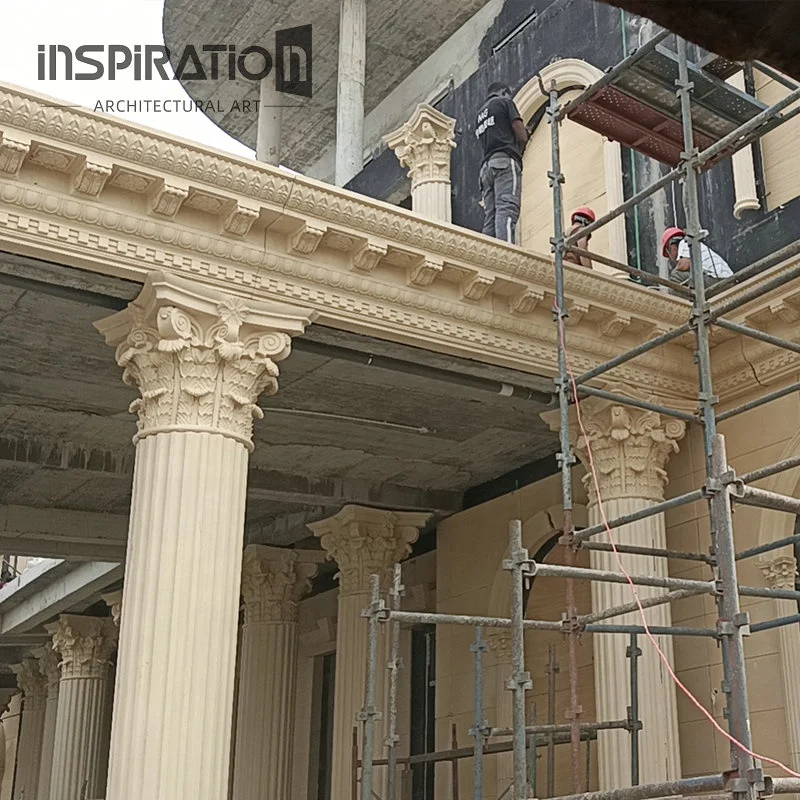 INSpiration GFRC  Manufacturers Customized Made Ancient Broken Greek Columns Artificial Sandstone  Baroque Pillars