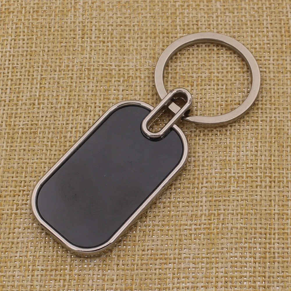 Customized Easy Design Blank Metal Keychain Black Key Chain for Promotion Gifts From China