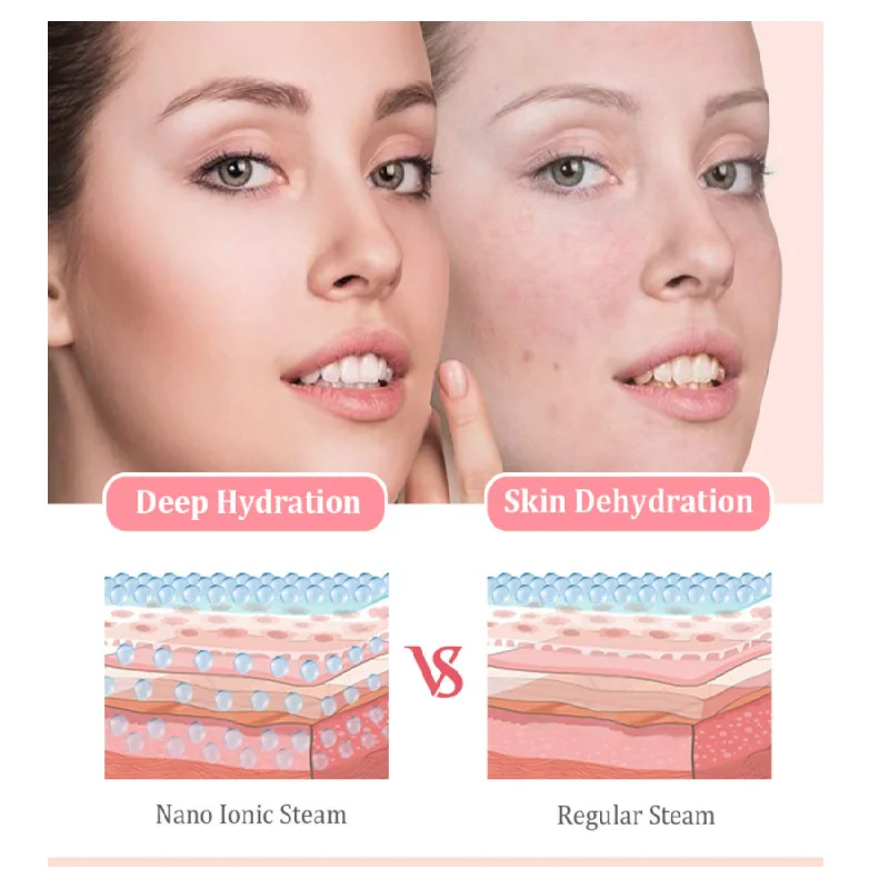 PSB private label portable humidifier veporizer hot face spa steamer nano ionic mist sprayer facial steamer kit