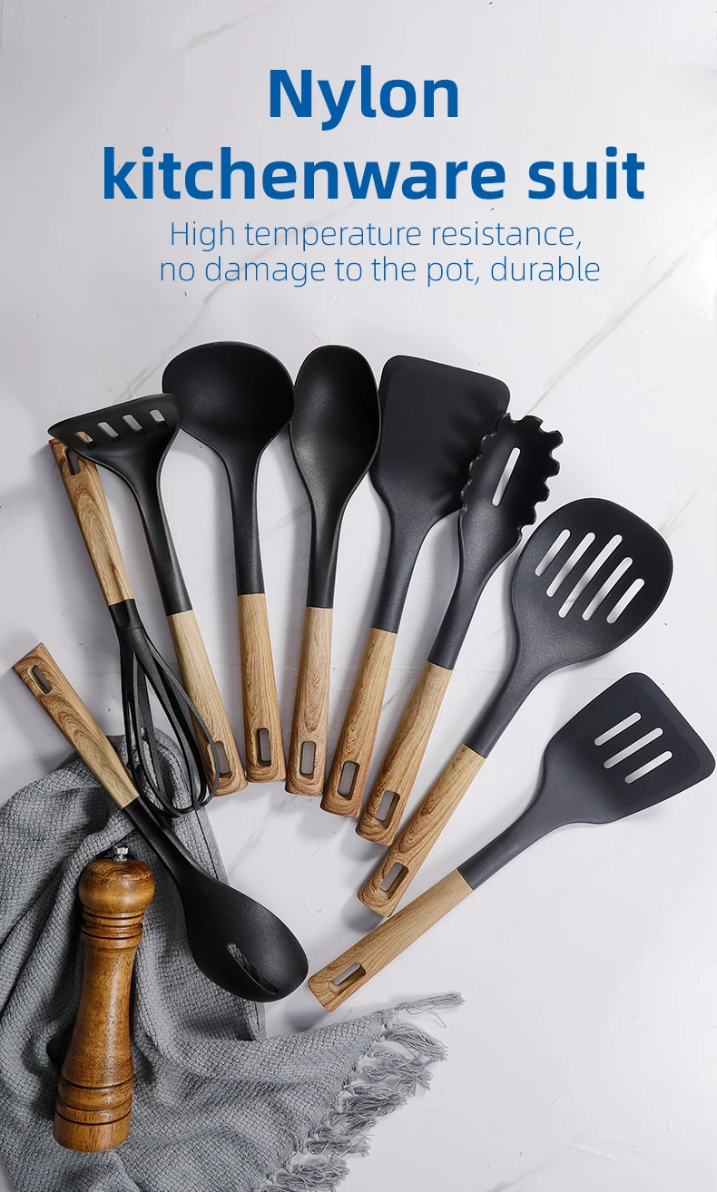 New Hot Sale 9 Pcs Cooking Utensils Ecofriendly Nylon Kitchen