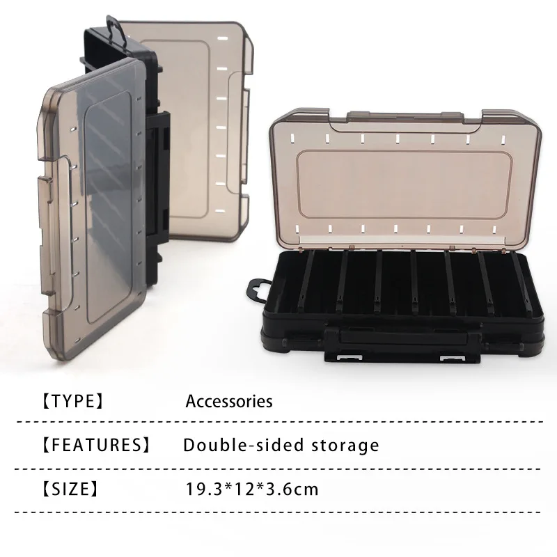 Luya Bait U-shaped double-sided storage box plastic material buckle design 19.3cm186g fishing gear accessory box