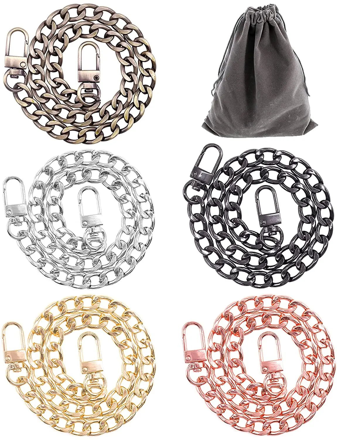 High Quality Custom Rose Gold DIY Bag Accessories Purse Shoulder Strap Metal Chains for Handbag