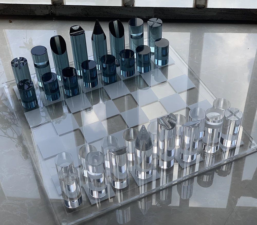 Роскошная акриловая шахматная доска, современный набор для настольных шахматных игр, акриловый Шахматный набор для дома