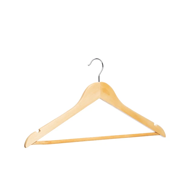 LEEKING Customized Logo Wooden Suits Hangers High Quality Supermarket Clothing Store Wood Clothes Hangers For Garment Display