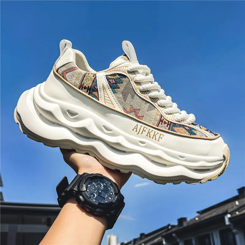 Men's New Summer Forrest Gump Style Running Shoes Comfortable Casual Sports Mesh Breathable Dad Shoes with Thick Soled Autumn