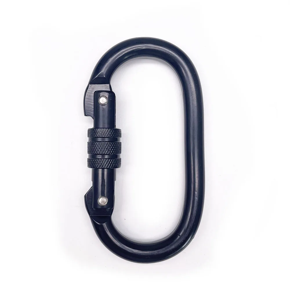 25KN Outdoor Oval Shape Sports Screw Locking Carabiner with Screw Safety Carabine for Hiking Hammock EN362 manufacture