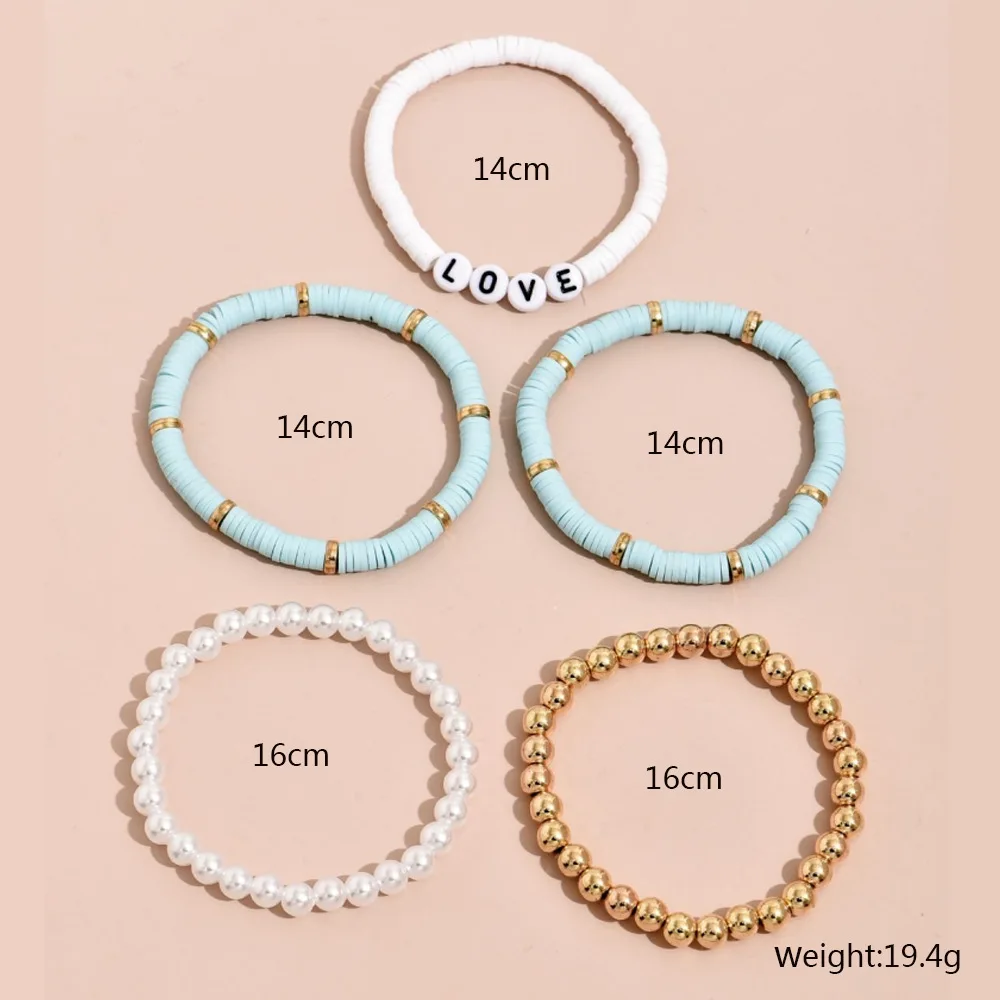 Colorful Bohemian Beaded Bracelets Jewelry Custom Acrylic Letter