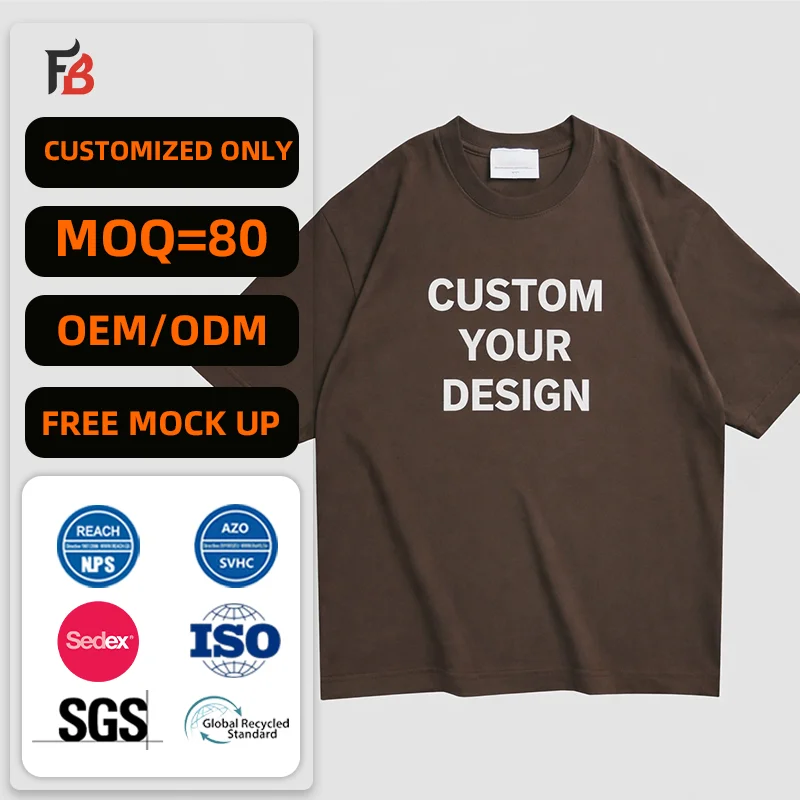 Manufacture Custom Oversized Plain Branded 300 Gsm Tshirt for Men Printing Unisex Wholesale