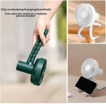 Ventilatore Portatile Clip-On BWBIKE 3 Velocità - USB Ricaricabile Per Passeggino E Scrivania