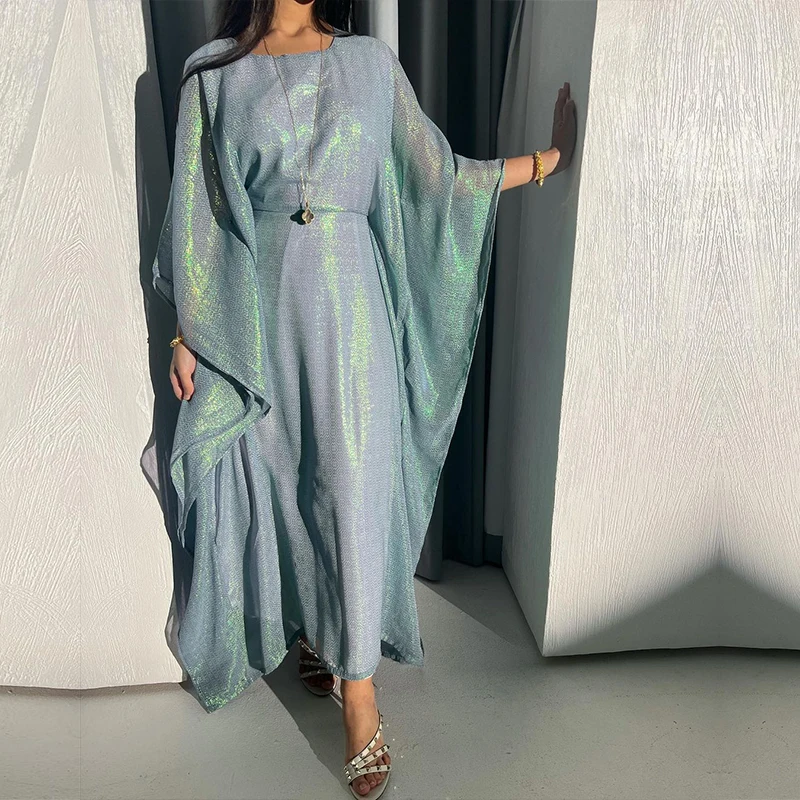 sachin and babi light blue dress Customized Luminous Luxury Kaftan Dresses Women Turkey Dolman Sleeve Muslim  Evening Dress Dolman Sleeve Night Dress