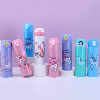 Customizable logo 16 oz kids unicorn cute water bottle stainless steel water bottle